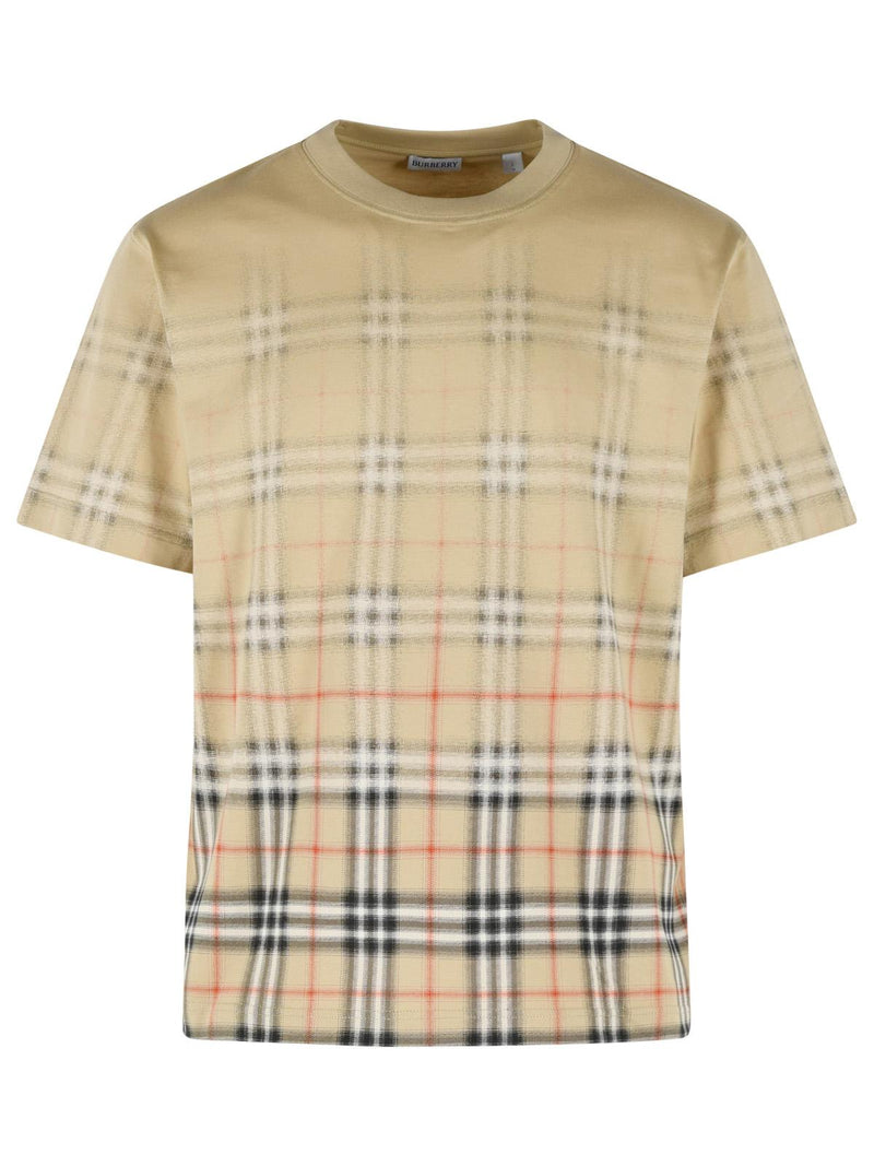 Burberry Burberry RYAN Sand Beige Cotton T-shirt - World Class Fashion