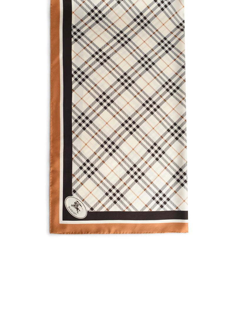 Burberry Burberry Check Silk Scarf with White Knight Stamp - World Class Fashion