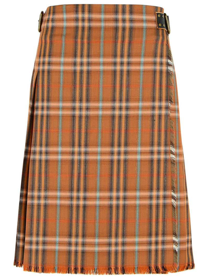 Burberry Burberry 'GINGER' Orange Wool Kilt - World Class Fashion