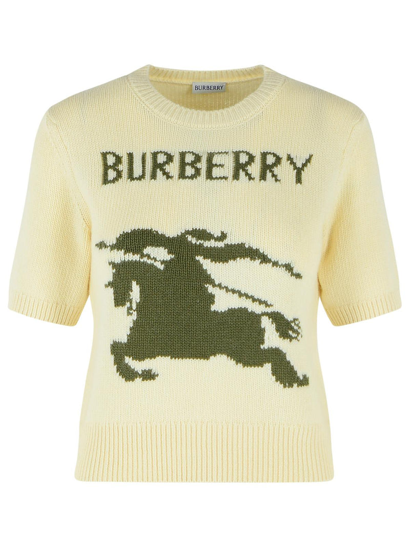 Burberry Burberry Skylar EKD Wool Cashmere Sweater Ivory - World Class Fashion