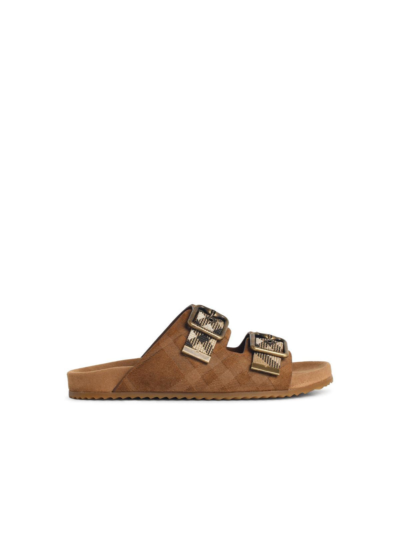 Burberry Burberry Brown Suede Slipper Women Flats - World Class Fashion