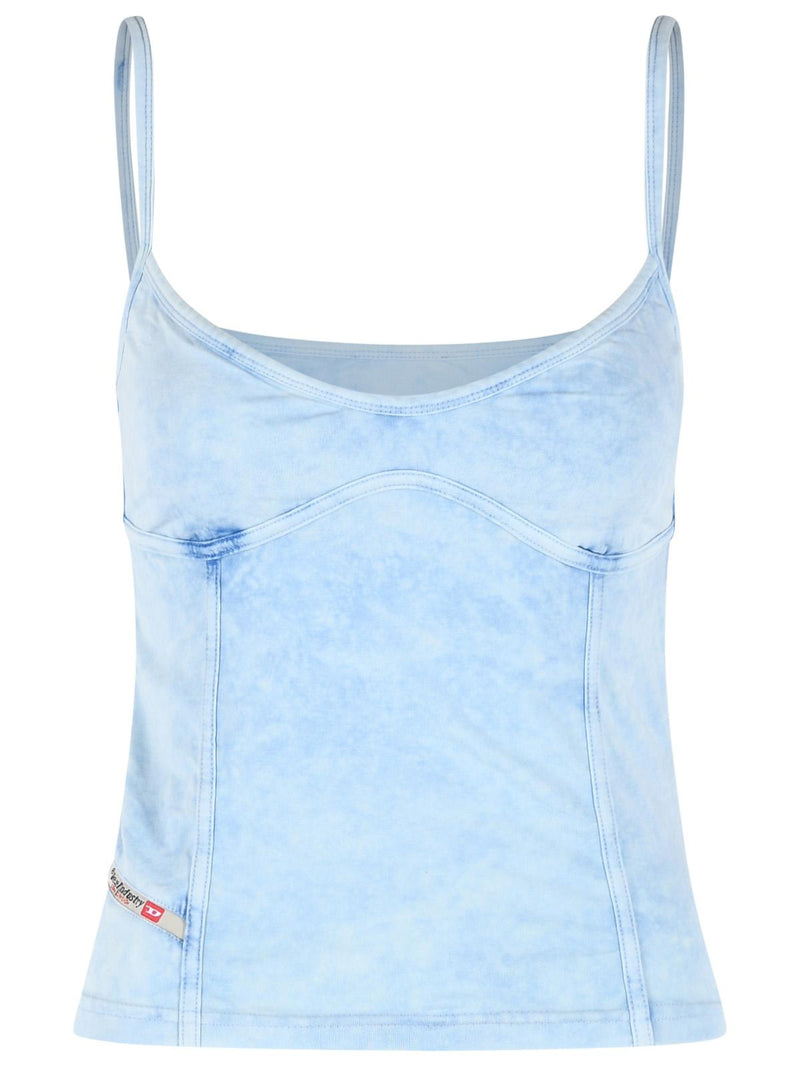 Diesel Diesel ONY Light Blue Stretch Cotton Tank Top - World Class Fashion