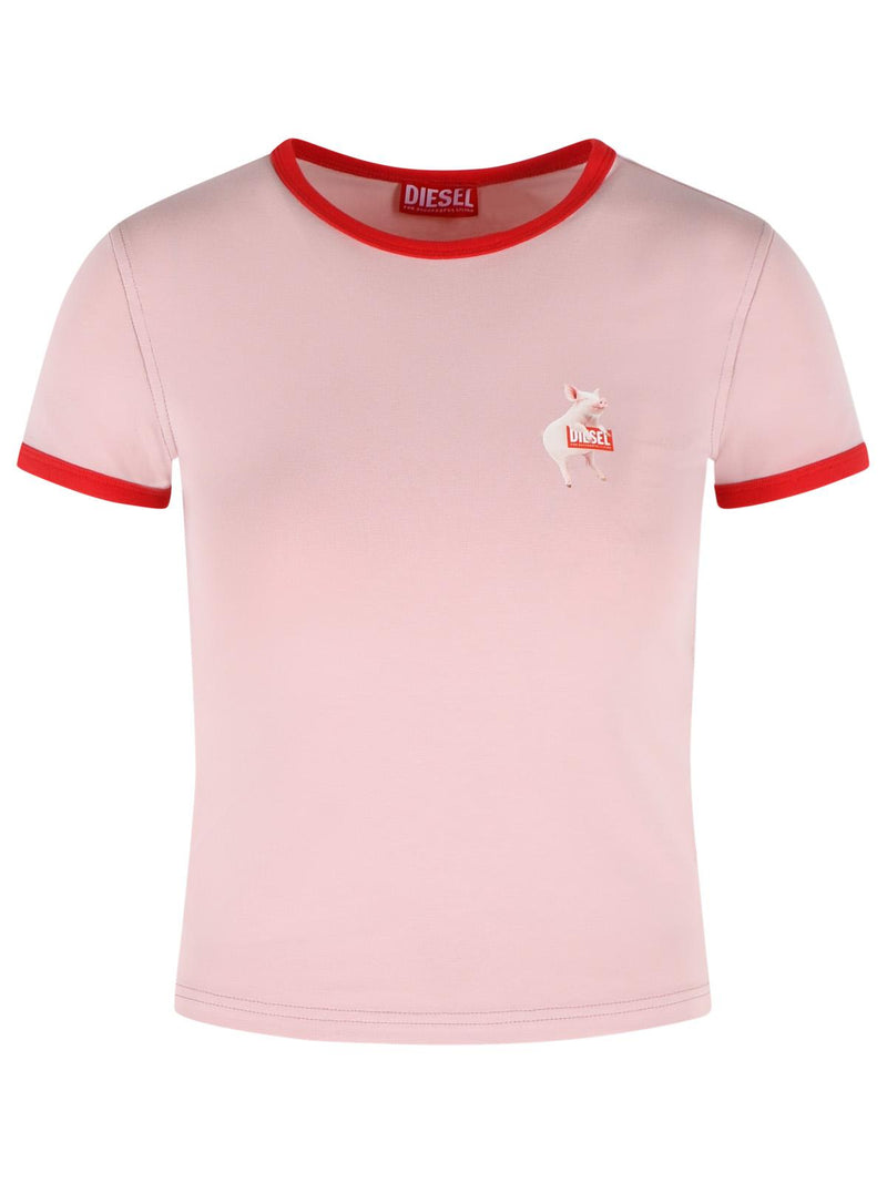 Diesel Diesel 'Uncuties' Pink Stretch Cotton T-shirt - World Class Fashion