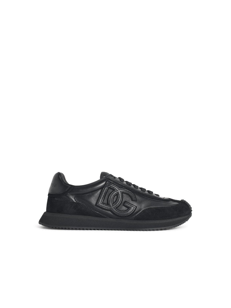Dolce & Gabbana Dolce & Gabbana Cushion Black Leather Sneakers - World Class Fashion