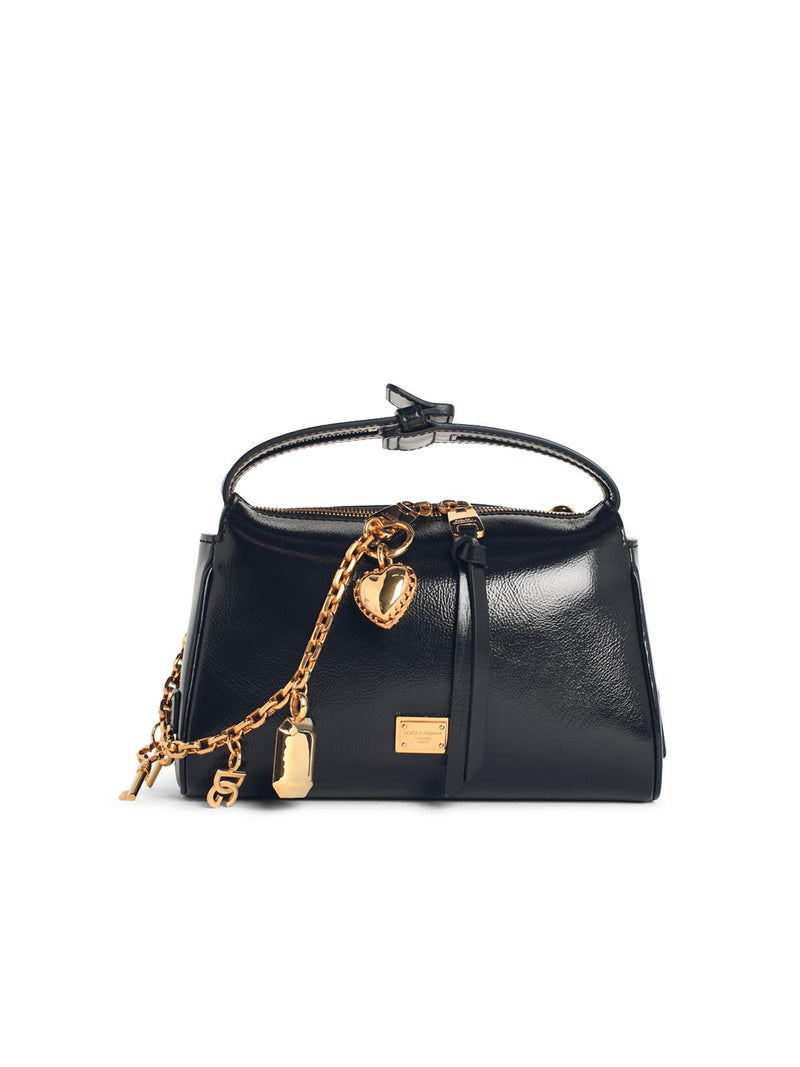 Dolce & Gabbana Dolce & Gabbana Vittoria Black Leather Handbag - World Class Fashion