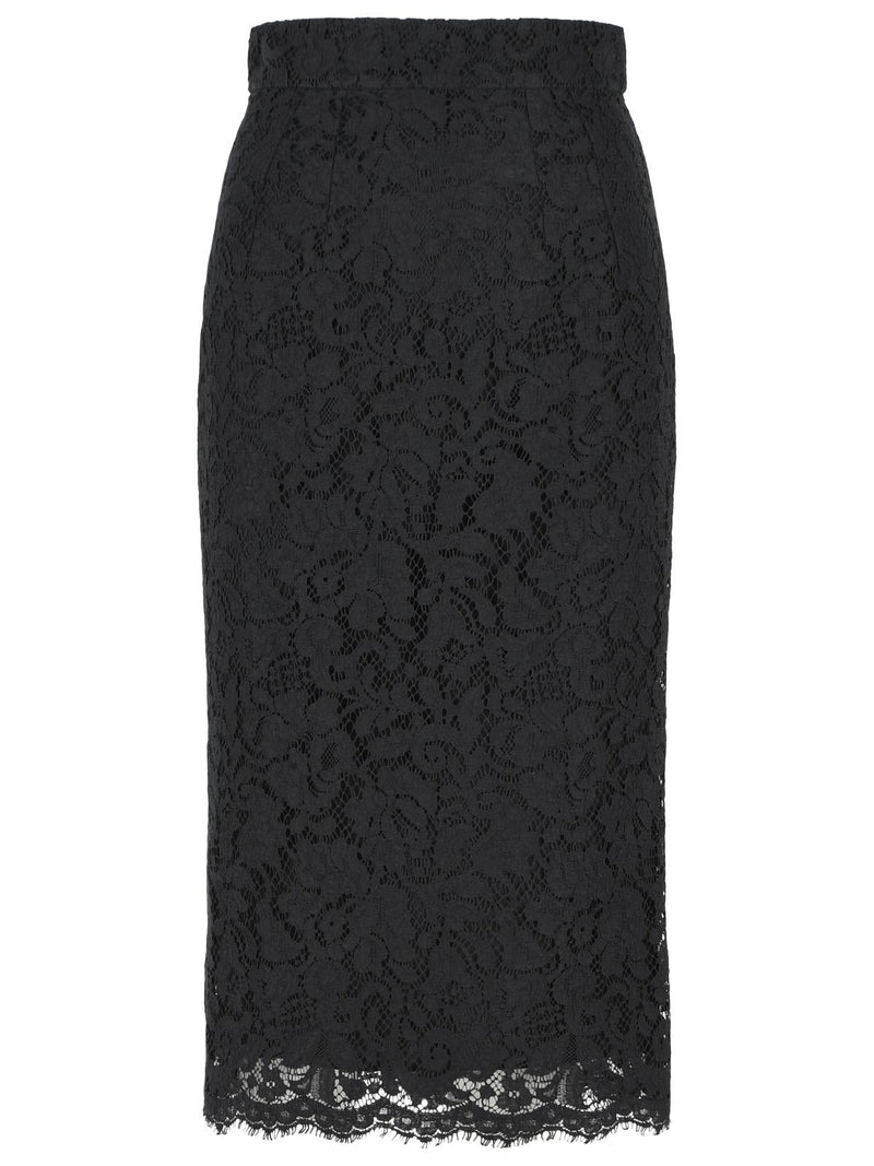 Dolce & Gabbana Dolce & Gabbana Floral Lace Skirt Black Women - World Class Fashion