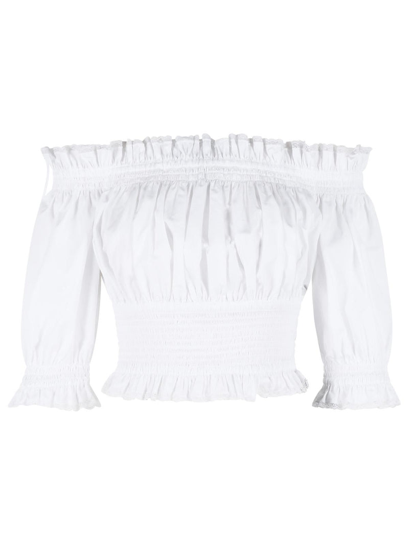 Dolce & Gabbana Dolce & Gabbana Cotton Blend Top White Women - World Class Fashion