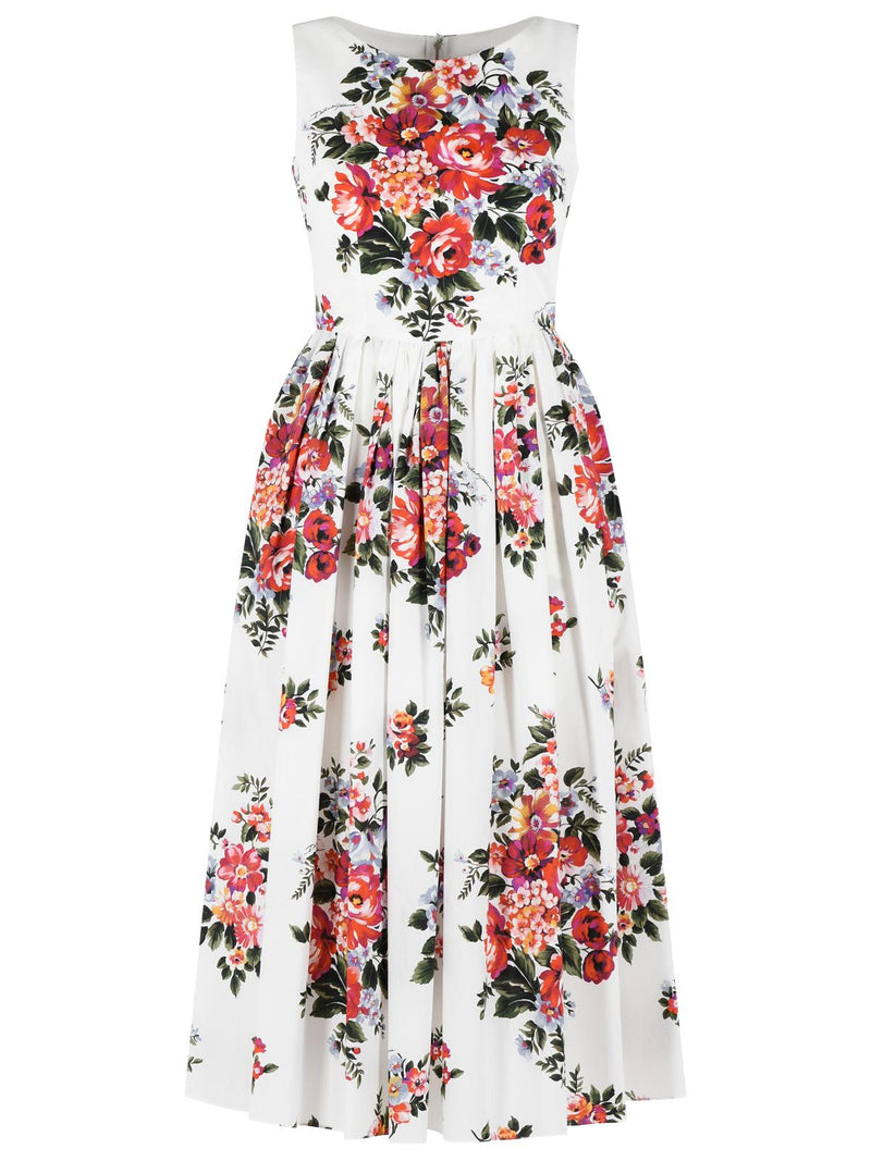 Dolce & Gabbana Dolce & Gabbana FIORI White Cotton Dress - World Class Fashion