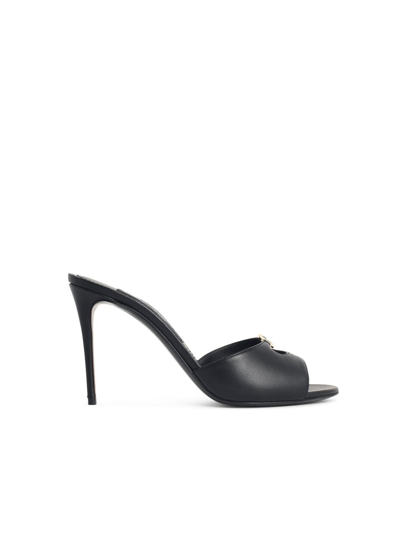 Dolce & Gabbana Dolce & Gabbana Black Leather Mules Women - World Class Fashion