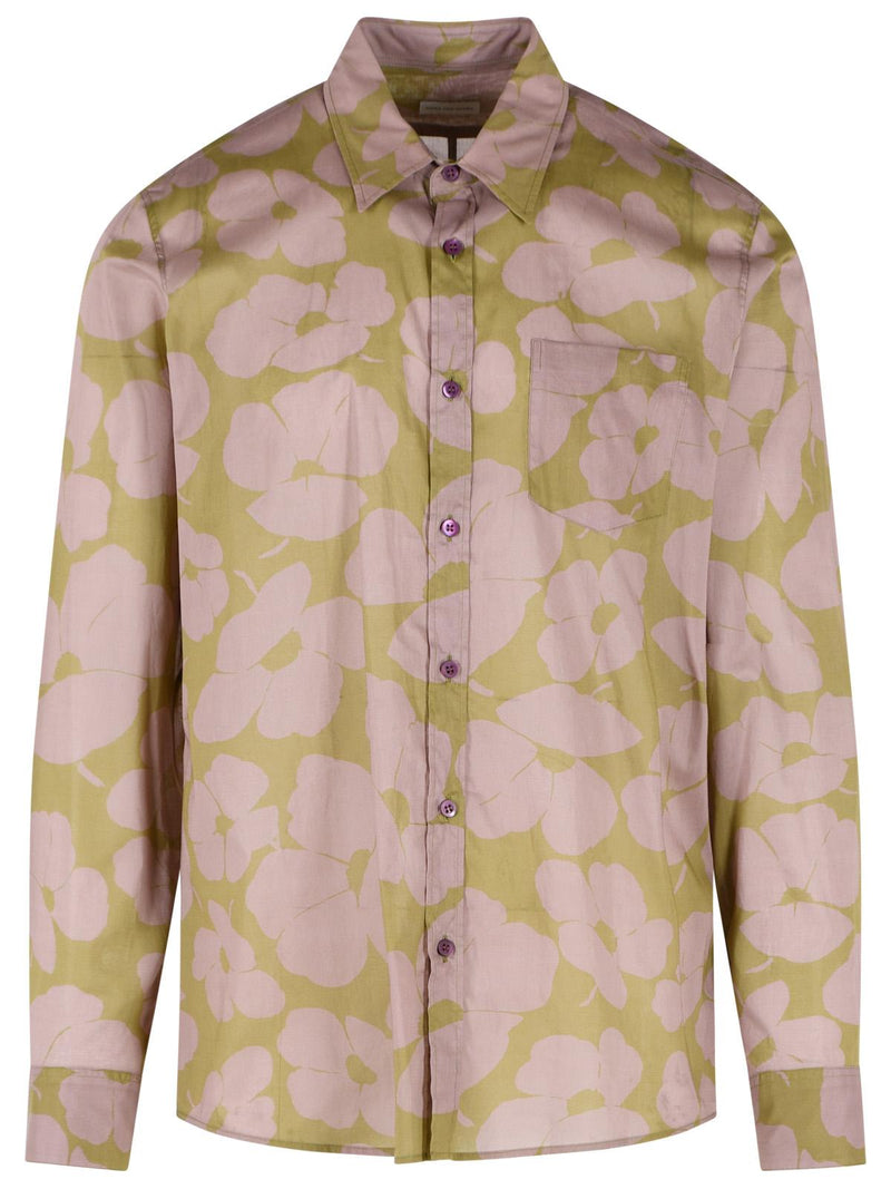 Dries Van Noten Dries Van Noten Green Cotton Men Shirt - World Class Fashion