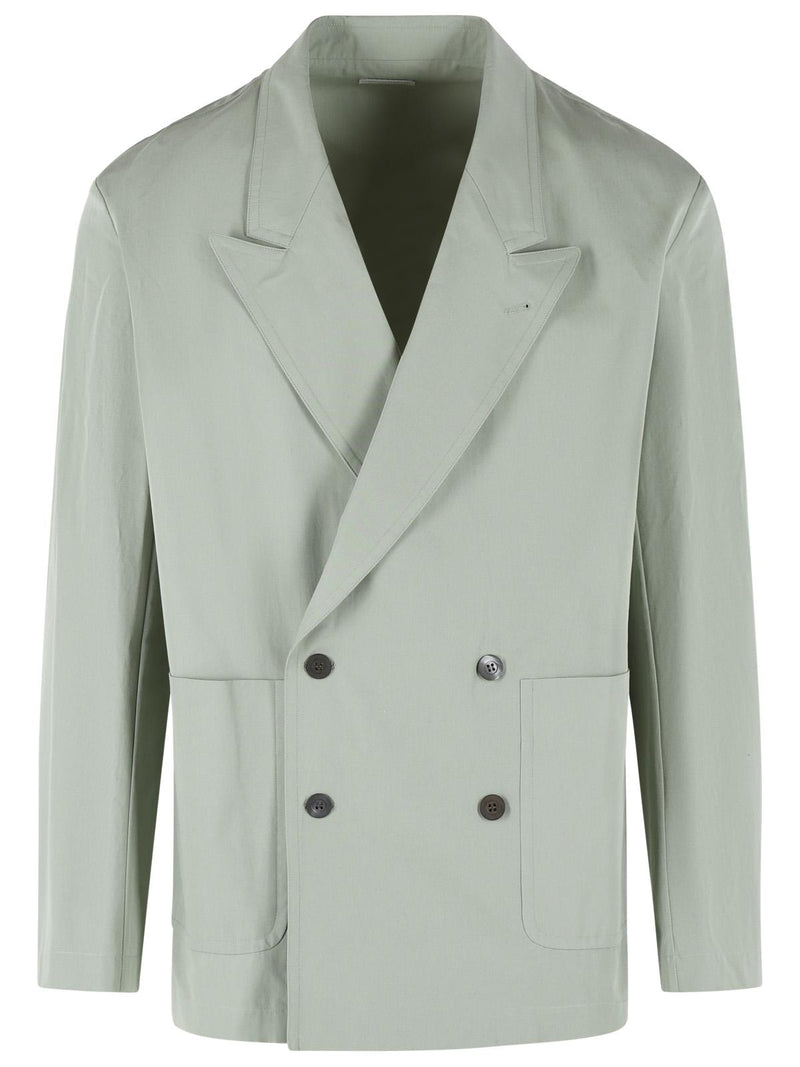 Dries Van Noten Dries Van Noten CAPLANS Green Cotton Blazer - World Class Fashion