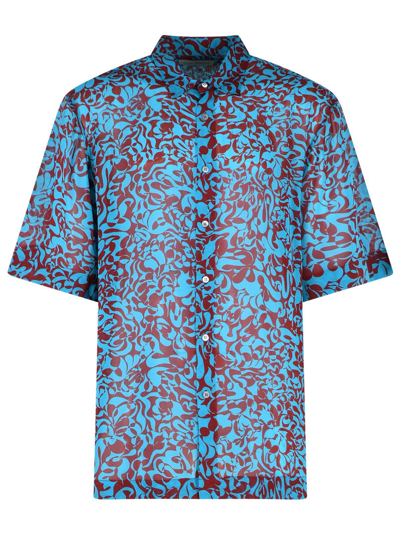 Dries Van Noten Dries Van Noten 'CASSIDYE' Light Blue Viscose Shirt - World Class Fashion