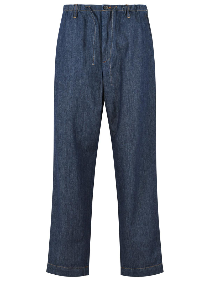 Dries Van Noten Dries Van Noten 'PENNY' Blue Cotton Pants - World Class Fashion