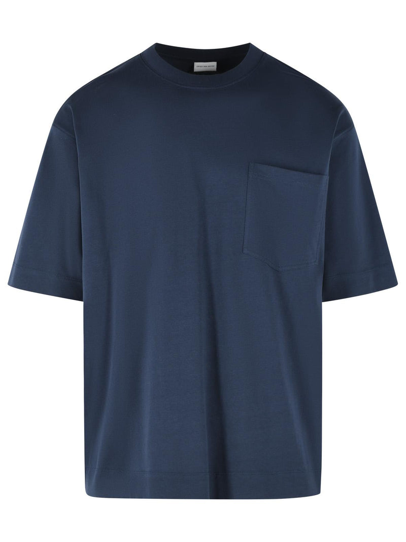 Dries Van Noten Dries Van Noten HESO Navy Cotton Polo Shirt - World Class Fashion