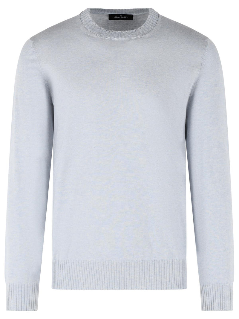 Gran Sasso Suéter Gran Sasso de Algodón y Cachemir Azul Claro para Hombre - World Class Fashion