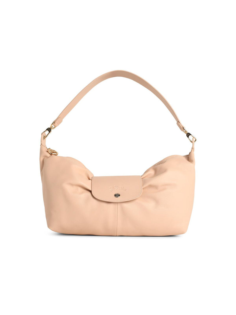 Longchamp Bolso de hombro Longchamp Le Pliage Xtra Bow de piel color crema - World Class Fashion
