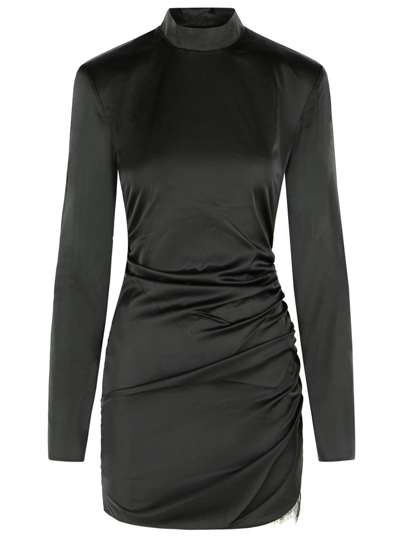 Rotate Rotate Polyester Satin Mini Dress Black - World Class Fashion
