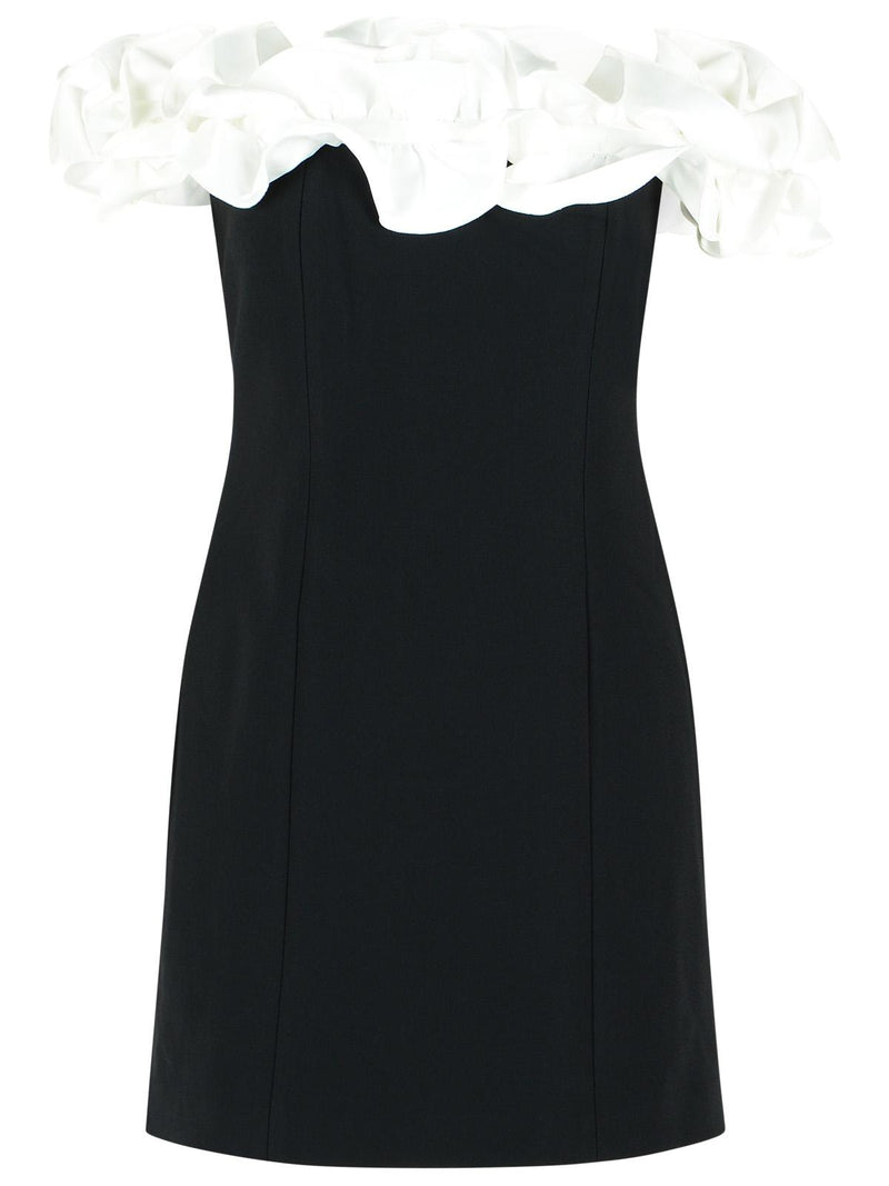 Rotate Rotate Mini Dress with Ruffles Black White - World Class Fashion