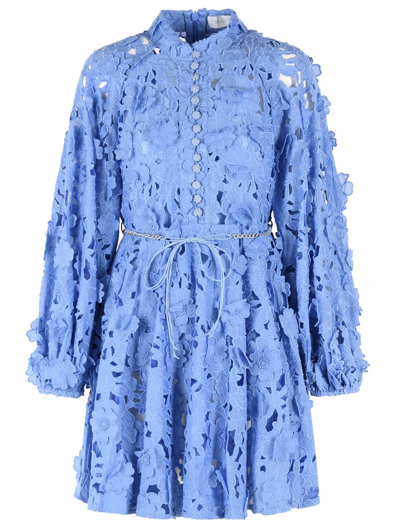 Zimmermann Zimmermann 'PATIENCE' Cotton Mini Dress Lilac - World Class Fashion