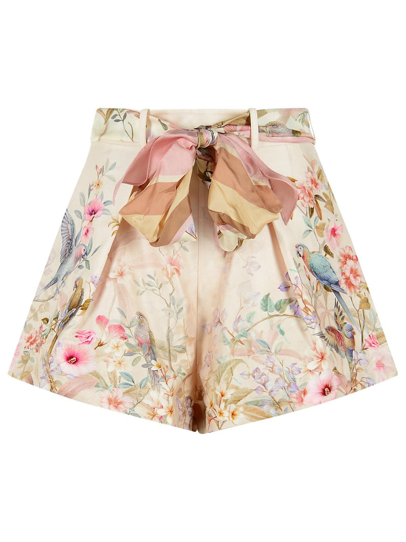 Zimmermann Zimmermann Rebellion Shorts de Seda y Algodón Color Crema - World Class Fashion