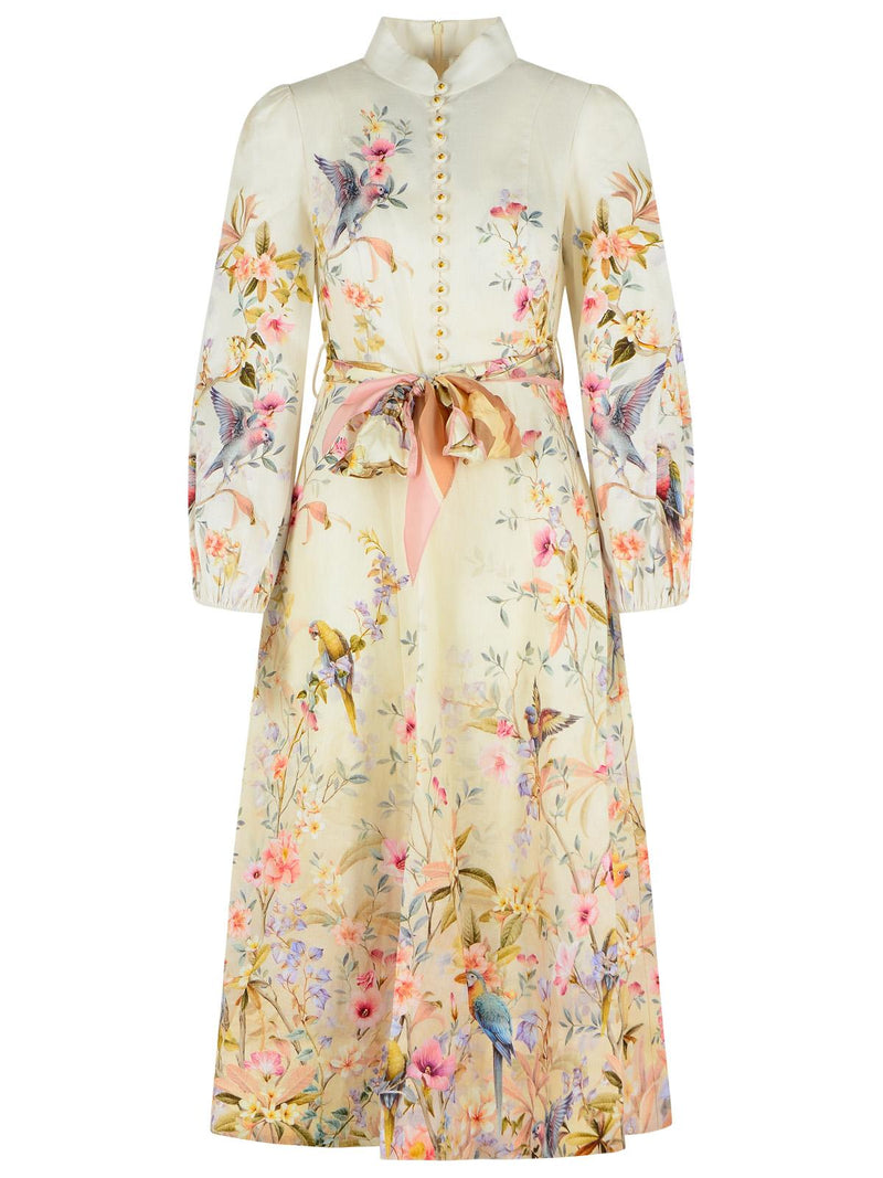 Zimmermann Zimmermann Rebellion Cream Linen Long Dress - World Class Fashion