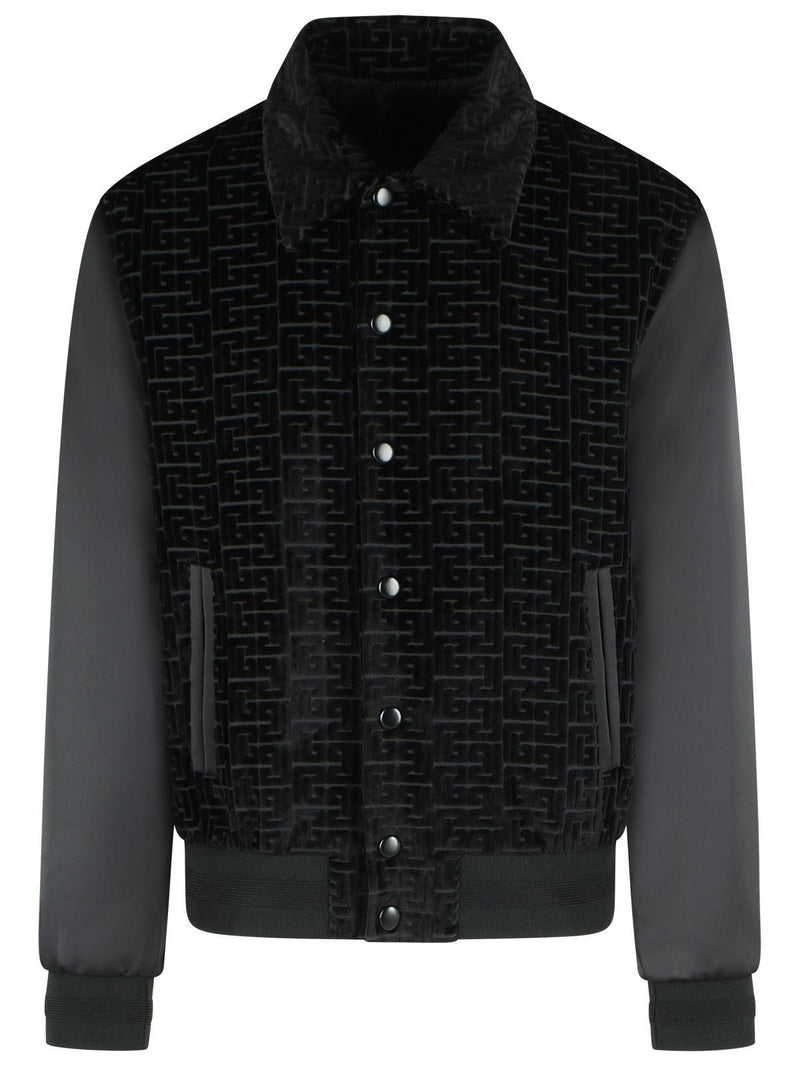 Balmain Balmain Monogram Bomber Jacket Black Men - World Class Fashion