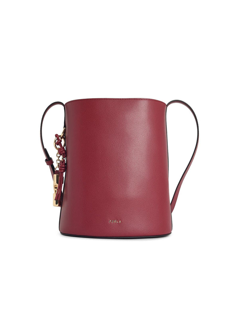 Furla Bolso bombonera Furla Roxie de cuero burdeos - World Class Fashion