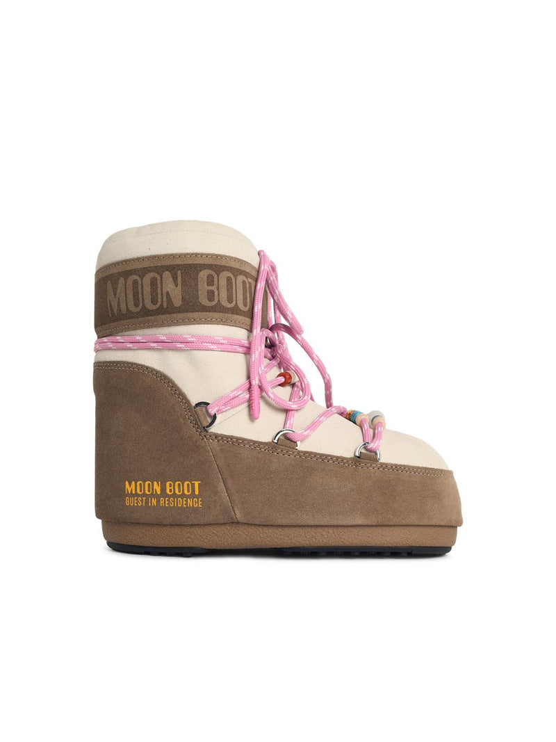 Moonboot Moonboot ICON Beige Suede Low Top Mujer - World Class Fashion
