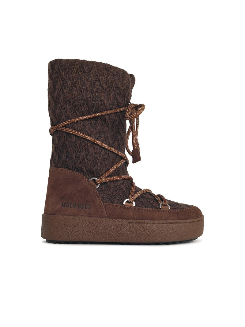 Moonboot Moonboot LTRACK Knit Botas de mezcla de lana color cacao Marrón - World Class Fashion