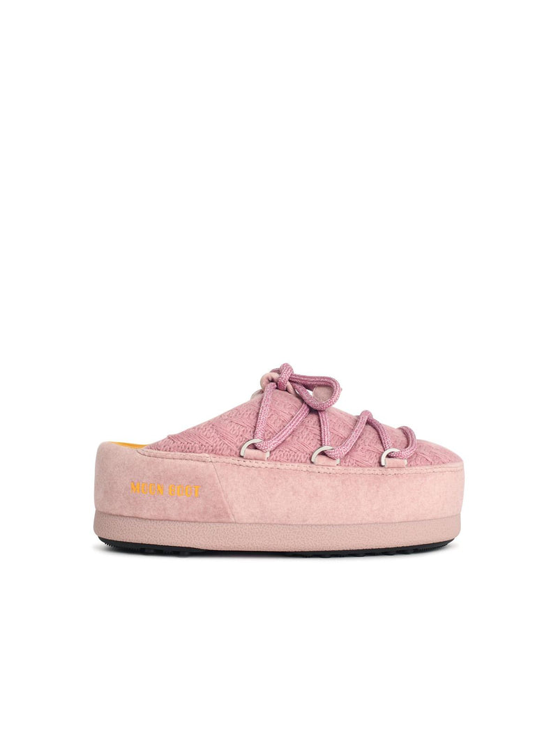 Moonboot Mules de punto de mezcla de lana rosa Moonboot EVX - World Class Fashion