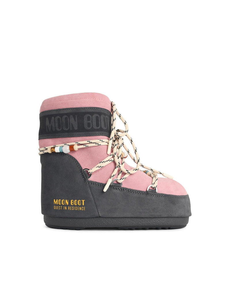 Moonboot Botas Moonboot ICON Low de ante rosa - World Class Fashion