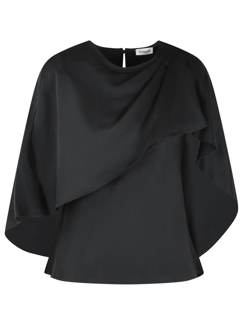 Simkhai Simkhai ELIORA Black Acetate Blend Blouse - World Class Fashion