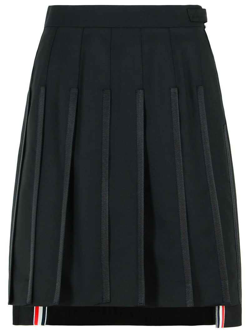 Thom Browne Falda Thom Browne de Lana Negra para Mujer - World Class Fashion