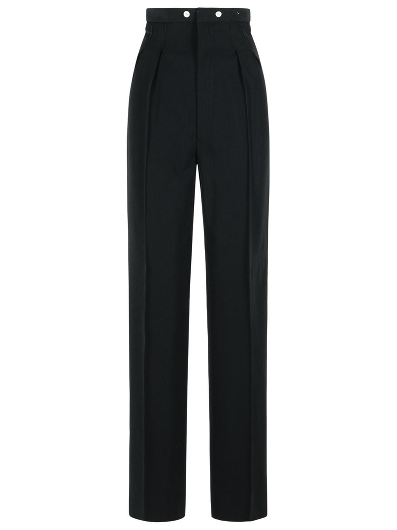 Maison Margiela Maison Margiela Wool Trousers Black Women - World Class Fashion