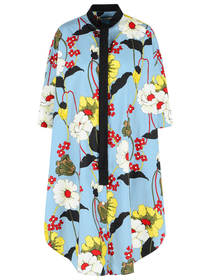 Marni Vestido de algodón multicolor Marni azul claro - World Class Fashion