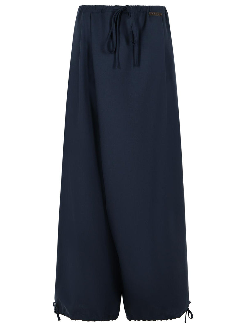 Marni Pantalones de mujer Marni de lana virgen, azul - World Class Fashion