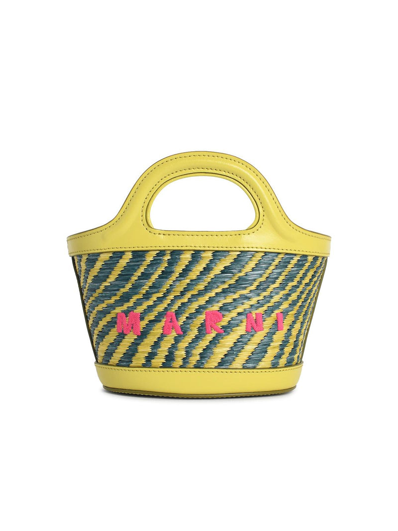 Marni Bolso Marni Micro TROPICALIA Piel Rafia Verde - World Class Fashion