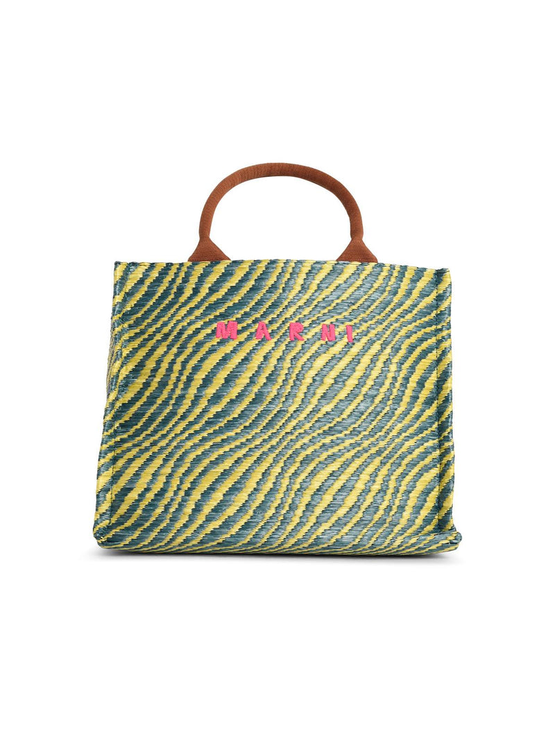 Marni Bolso Marni Small Tote Multicolor Efecto Rafia Natural - World Class Fashion