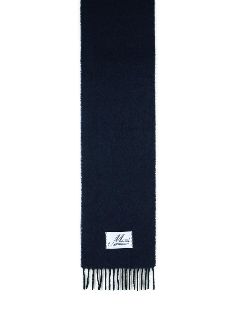 Marni Bufanda Marni de mezcla de alpaca cepillada, azul marino - World Class Fashion