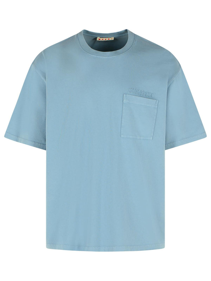 Marni Marni Light Blue Cotton Polo Shirt Men - World Class Fashion