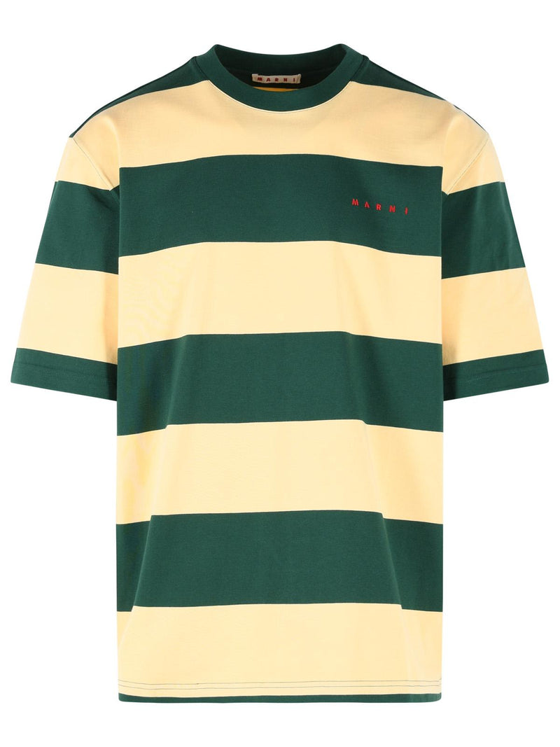 Marni Marni Cotton Polo Shirt Yellow And Green Men - World Class Fashion