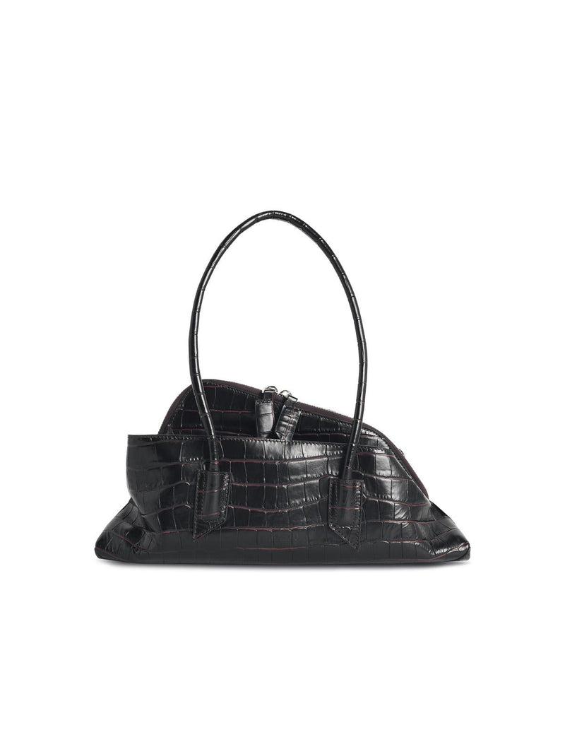 The Attico The Attico Top Handle La Passeggiata Small Coffee Leather Bag - World Class Fashion