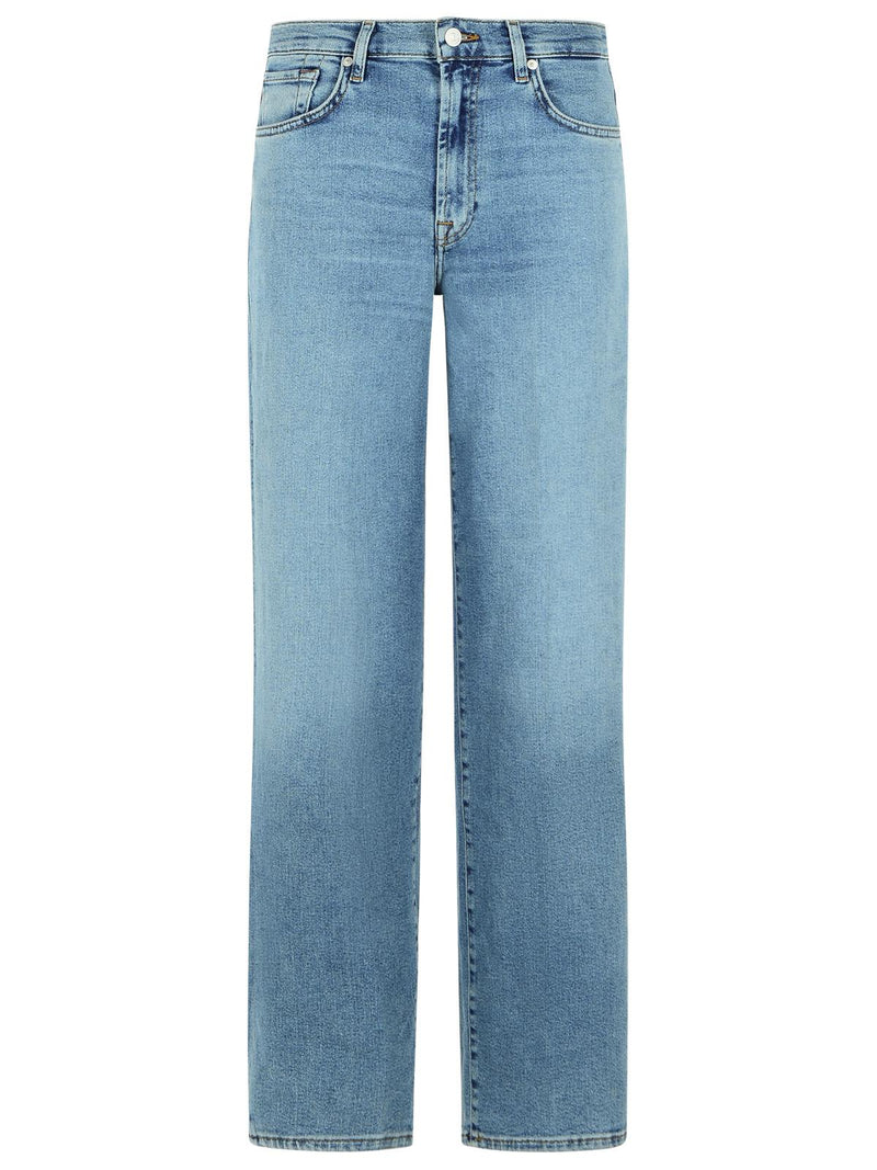 7 For All Mankind 7 For All Mankind Stovepipe Straight Jeans Light Blue - World Class Fashion