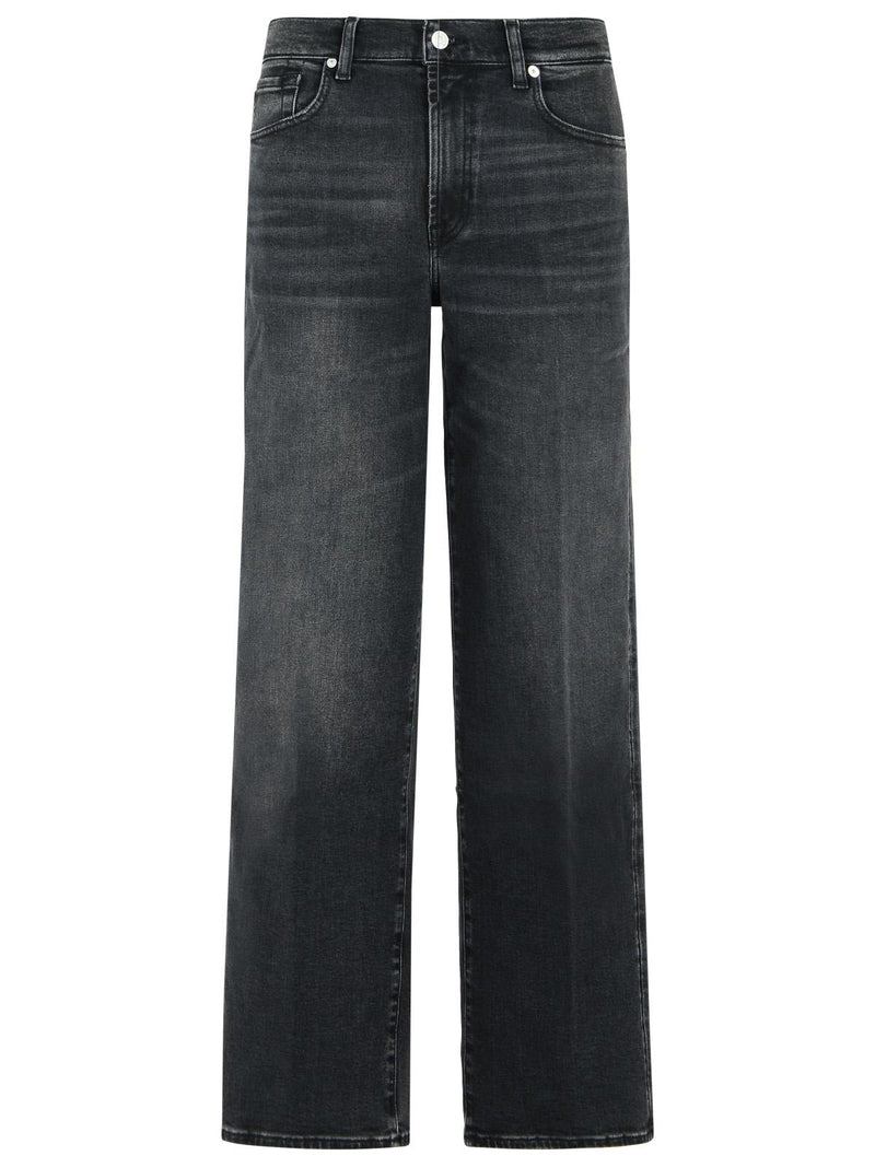 7 For All Mankind 7 For All Mankind Stovepipe Straight Black Women Jeans - World Class Fashion