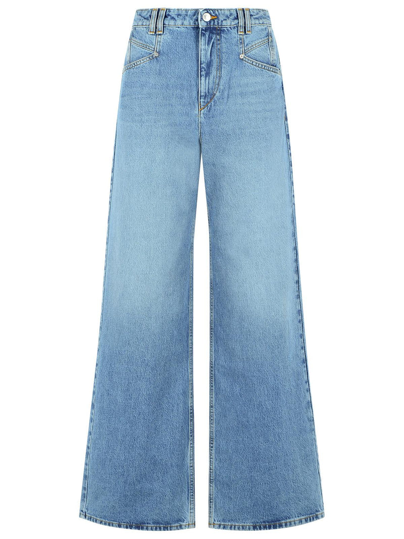 Isabel Marant Isabel Marant LEMONY Light Blue Cotton Jeans - World Class Fashion