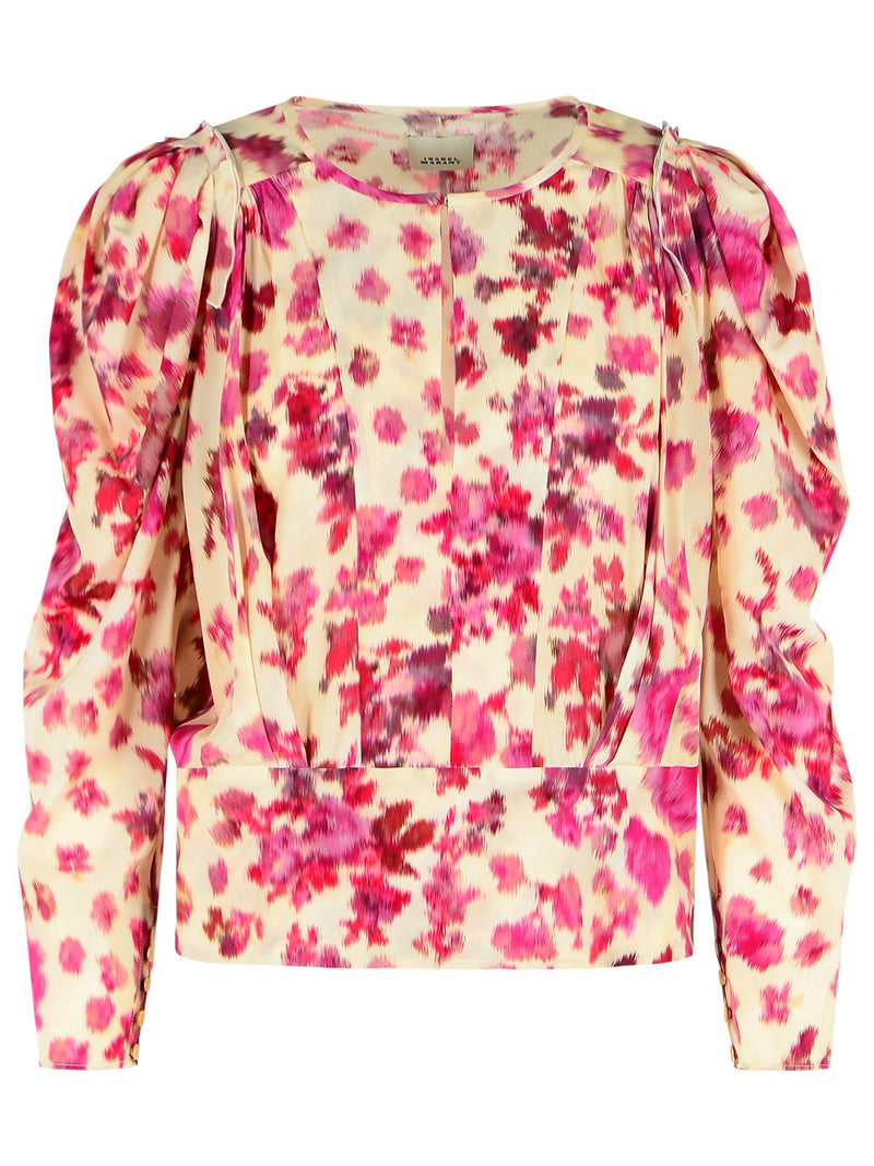Isabel Marant Isabel Marant ZARGA Pink Stretch Silk Blouse - World Class Fashion