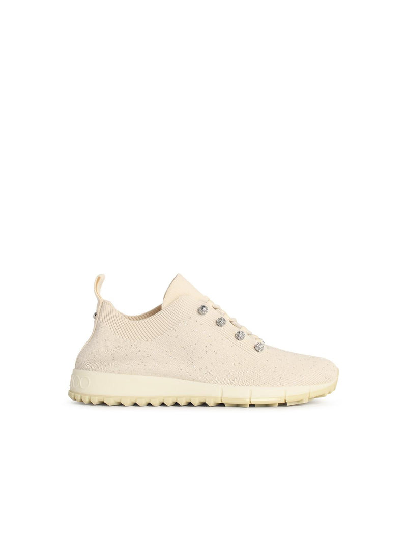 Jimmy Choo Zapatillas Jimmy Choo VELES de tela color crema - World Class Fashion