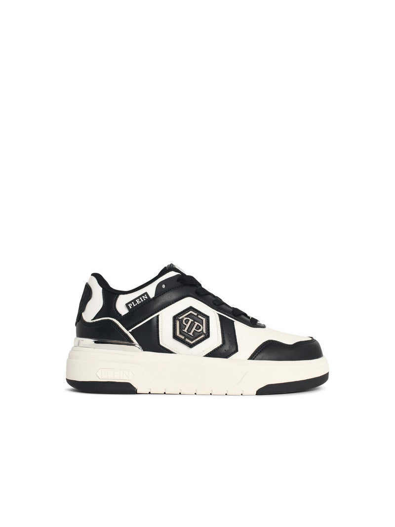 Philipp Plein Philipp Plein 'SK8R' Black And White Fabric Blend Sneakers - World Class Fashion