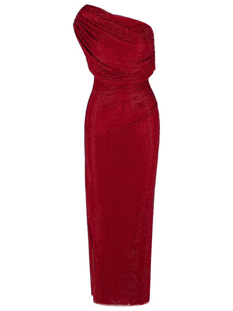 Self-Portrait Self-Portrait Burgundy Rhinestone Dress Women - World Class Fashion
