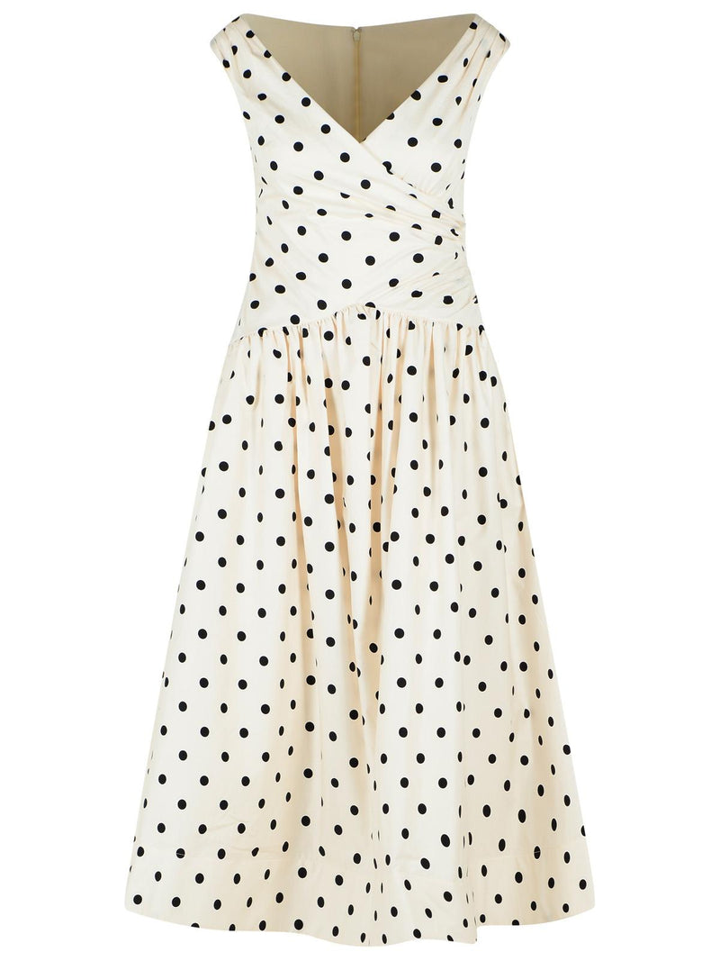 Self-Portrait Self-Portrait Polka Dot Cotton Dress Cream - World Class Fashion